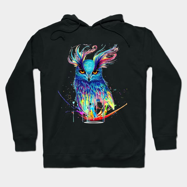 Graphic Design Colourful Owl Hoodie by Sveteroc